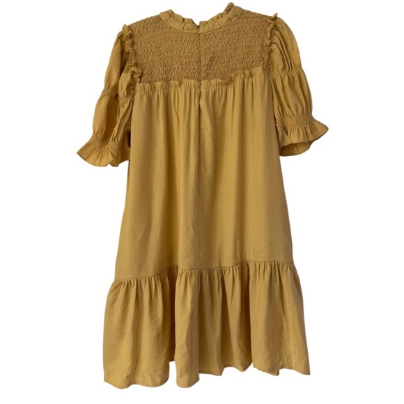 MOON RIVER Smocked High Neck Short Dress - SZ L - Picture 5 of 7